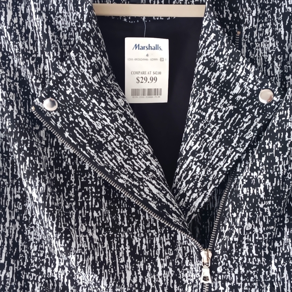 NWT Moto Jacket, Size M, Black and White - Picture 3 of 6